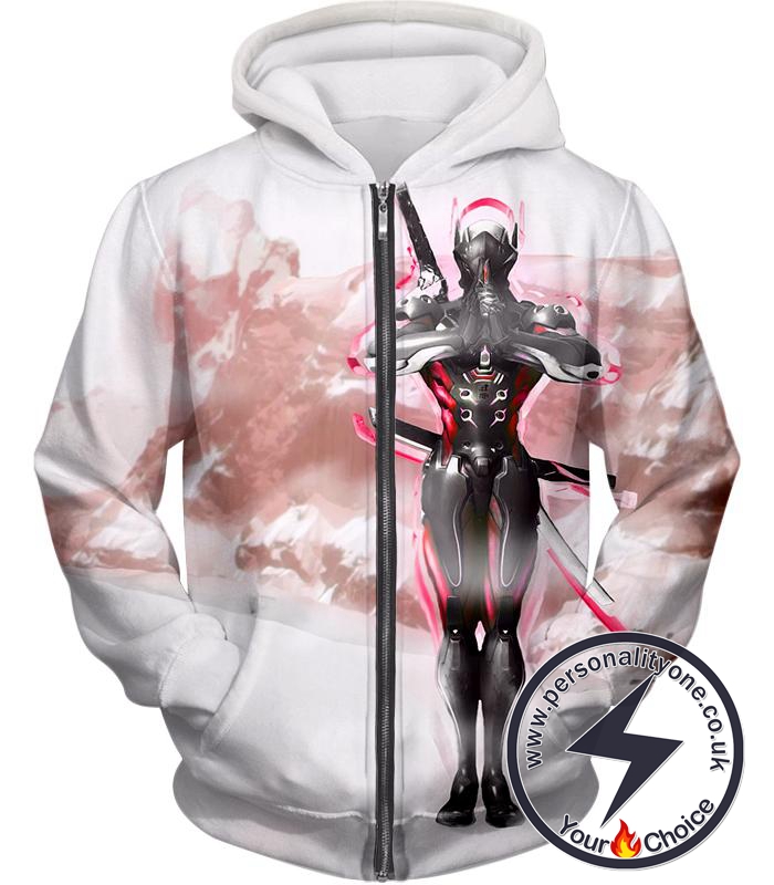 Overwatch Katana Wielder Deadly Ninja Cyborg Genji Zip Up Hoodie